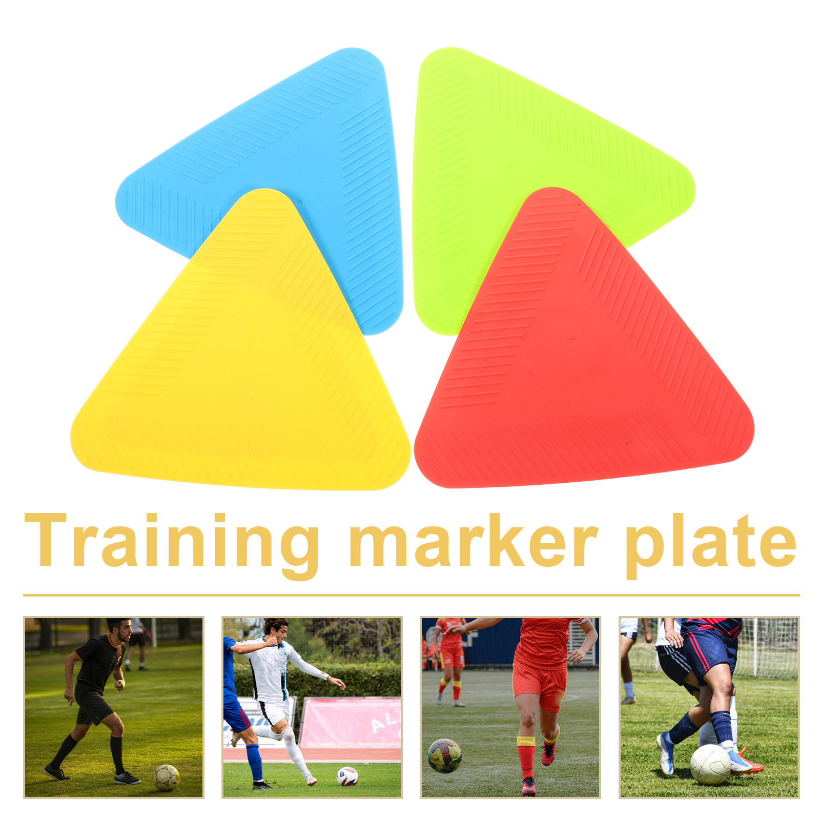 Court Marker Cone - 4Pcs Colorful Triangular Markers 8 Inch