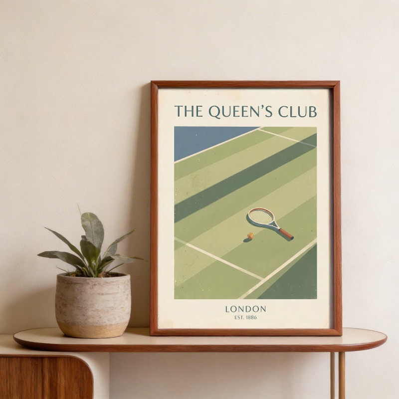 Vintage Tennis Basketball Wall – Badminton Poster recenzja i cena