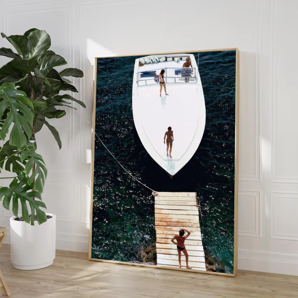 Slim Aarons Speedboat Landing  – Badminton Poster recenzja i cena