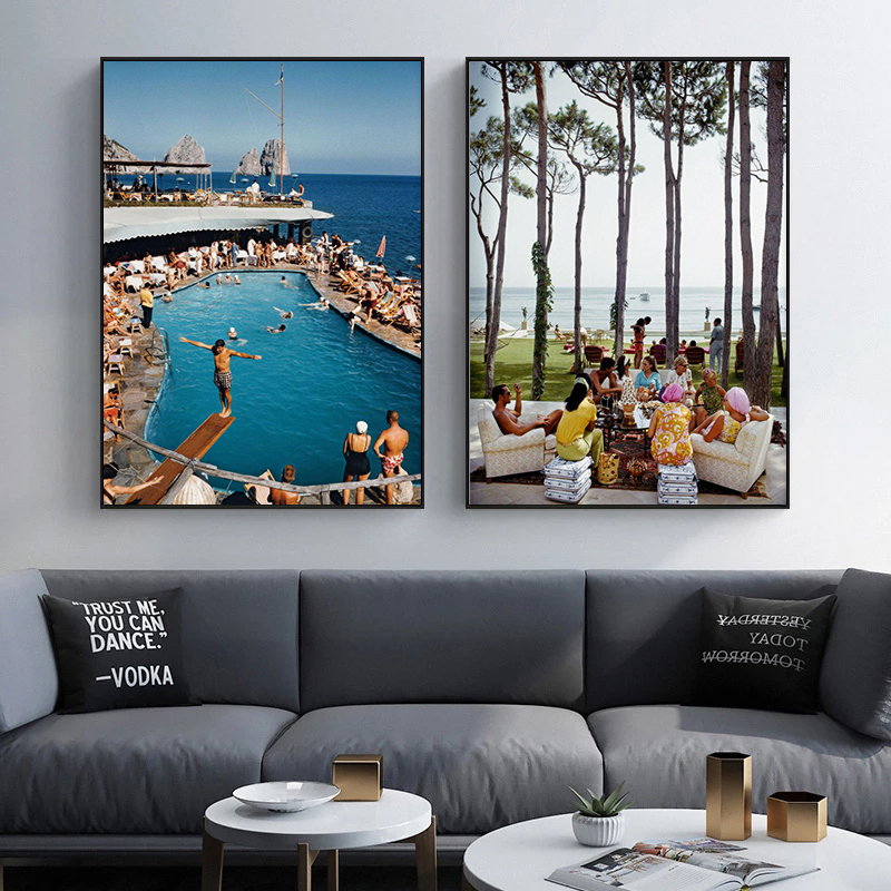 Slim Aarons Speedboat Landing  – Badminton Poster recenzja i cena