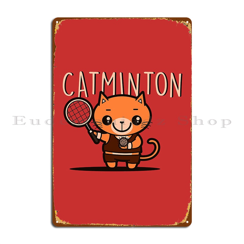 Catminton Cute Kawaii Cat Play – Badminton Poster recenzja i cena