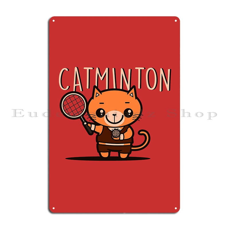 Catminton Cute Kawaii Cat Play – Badminton Poster recenzja i cena