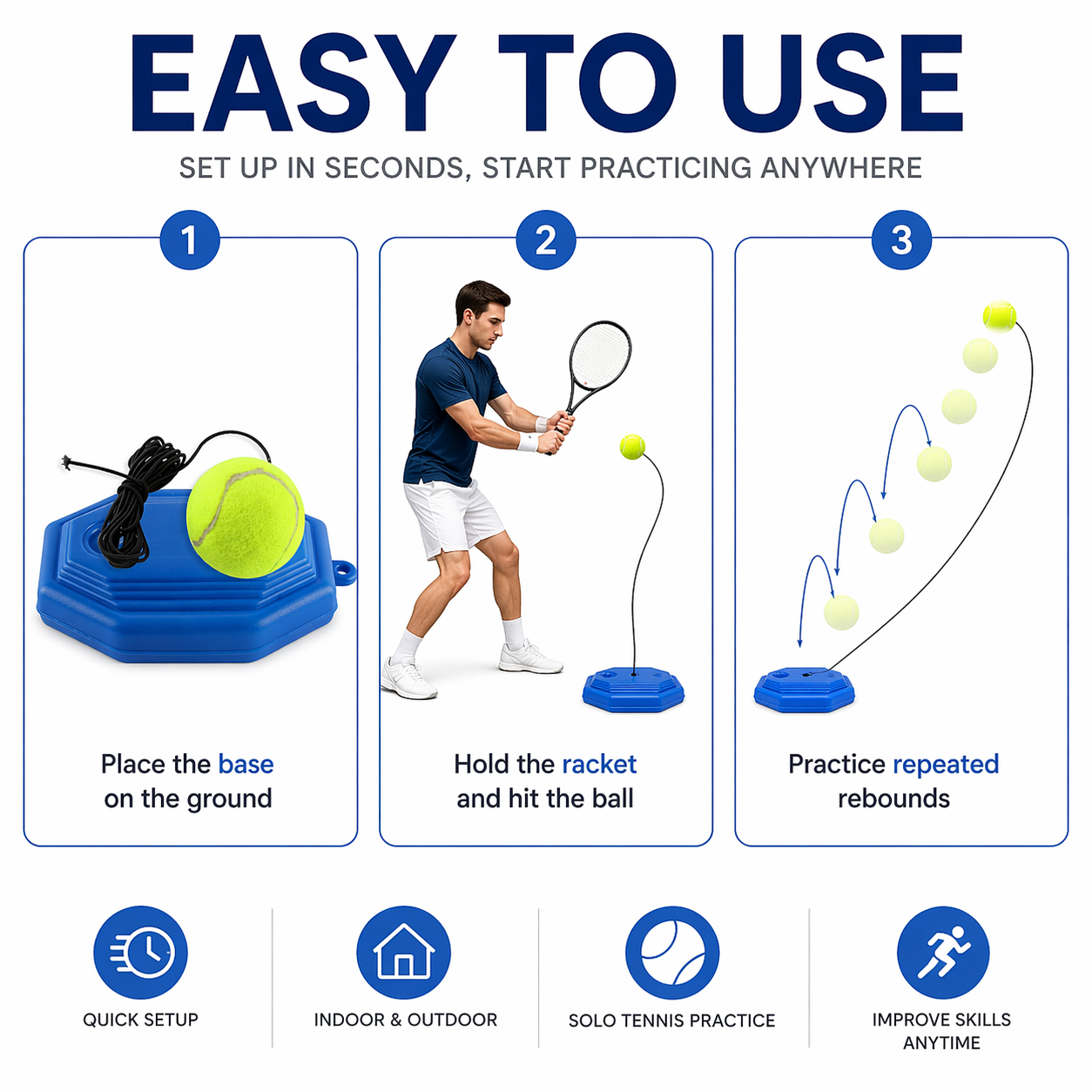 Portable Tennis Trainer Reboun – Badminton Smash recenzja i cena