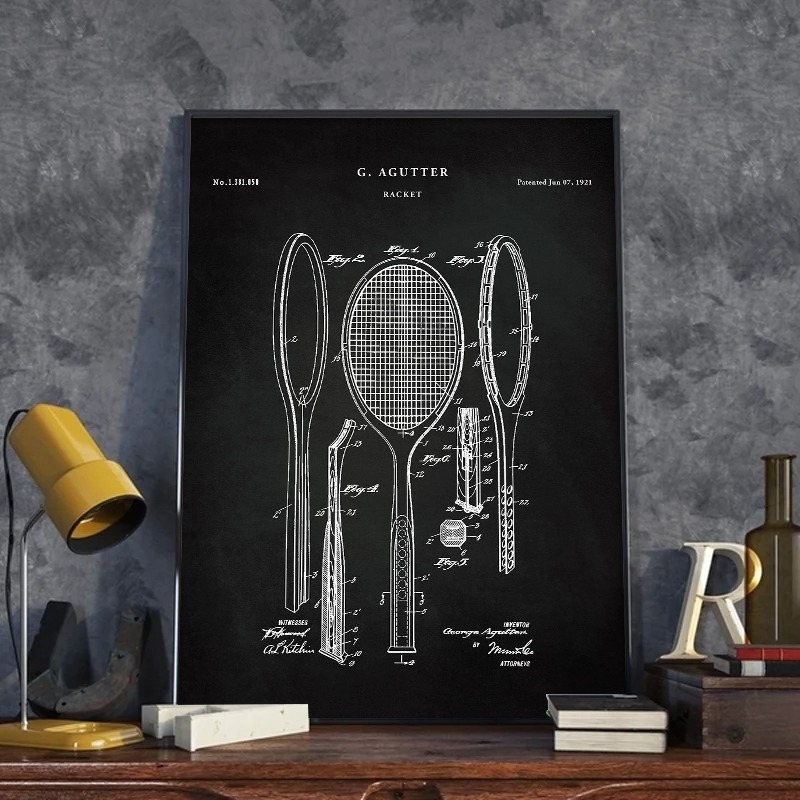 Vintage 1921 Racket Patent Pos – Badminton Poster recenzja i cena