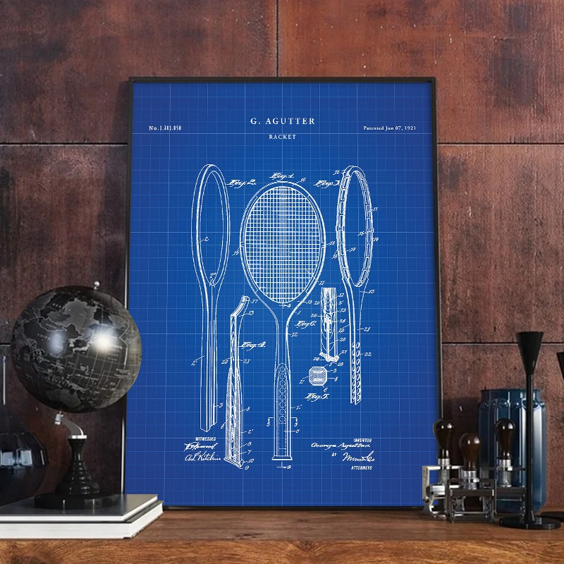 Vintage 1921 Racket Patent Pos – Badminton Poster recenzja i cena